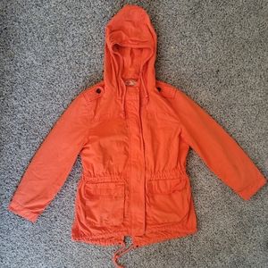 Old Navy Orange Anorak Jacket with Removable lining and Hood Size Large